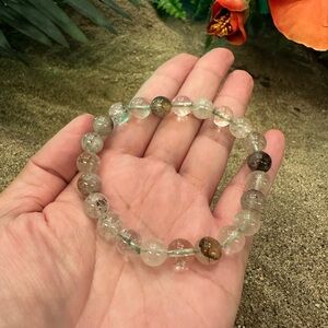 Green Agate 8mm Bead Bracelet – Natural Gemstone from Brazil
